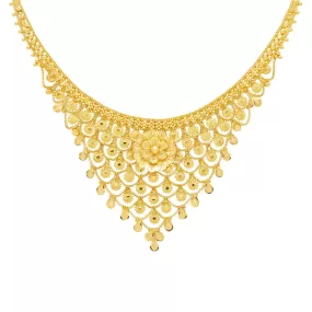 22K Gold Indian Flora Necklace