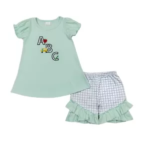 A-line ABC Applique Short Sleeve Top & Shorts