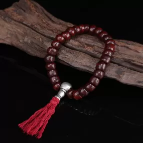 Antique Tibetan Dark Red Bodhi Seed Mala