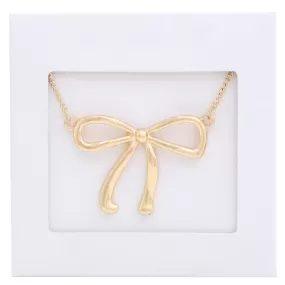 Bow Pendant Metal Necklace