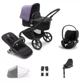 Bugaboo Fox 5, Cloud T Plus and Base Travel System - Black/Midnight Black/Astro Purple