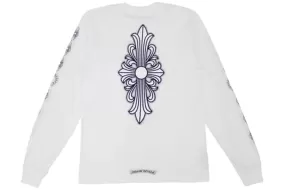 CHROME HEARTS FLORAL CROSS LONG SLEEVE WHITE