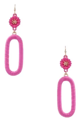 Flora hot pink earring