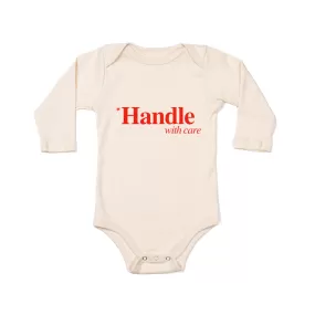 *Handle With Care - Bodysuit (Natural, Long Sleeve)