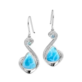 Larimar Reuleaux Wave Earrings