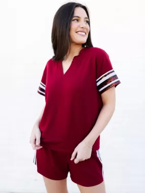 Lauren Top | Garnet   Black