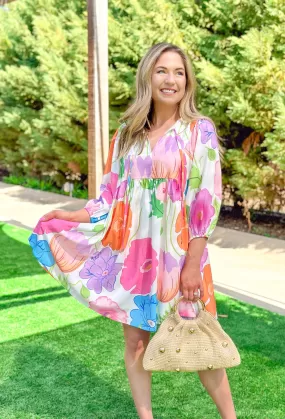 Love Sick Floral Dress in White