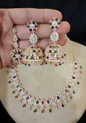 Multi Colour Stone Necklace Set