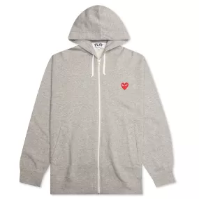 Multi Heart Zip Hooded Sweatshirt - Grey