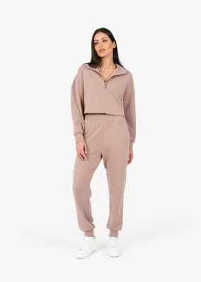 Premium Lounge Set Half Zip Taupe