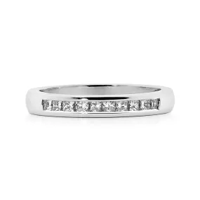 Princess cut channel set diamond ring