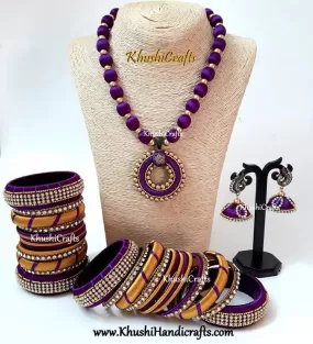 Purple Silk Thread set including bangles