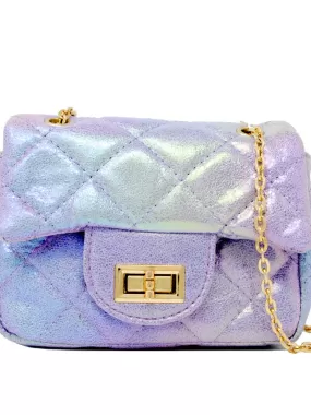 Purse - Quilted Purple Metallic