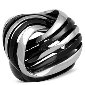 WildKlass Stainless Steel Ring Two-Tone IP Black Women