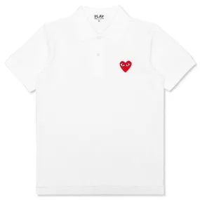 Women's Red Heart Polo Shirt - White